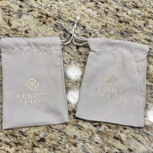 Kendra Scott Tan Jewelry Pouches with Gold Logo